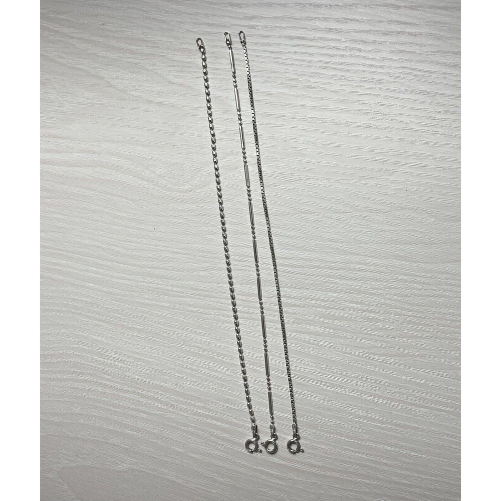 925 Sterling Silver Chain Bracelets Lot of 3